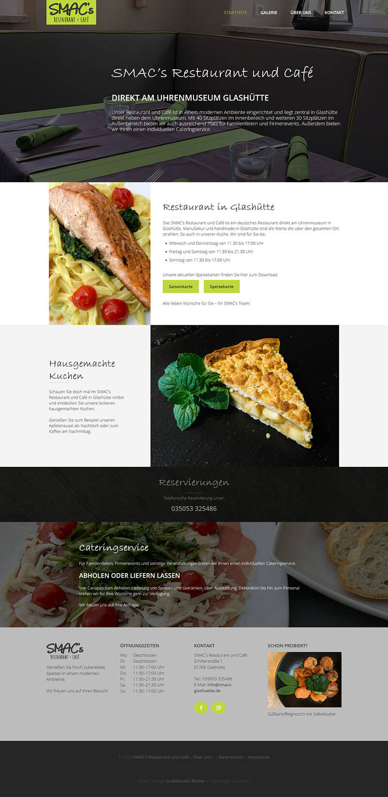 Webdesign Smac's Restaurant Website